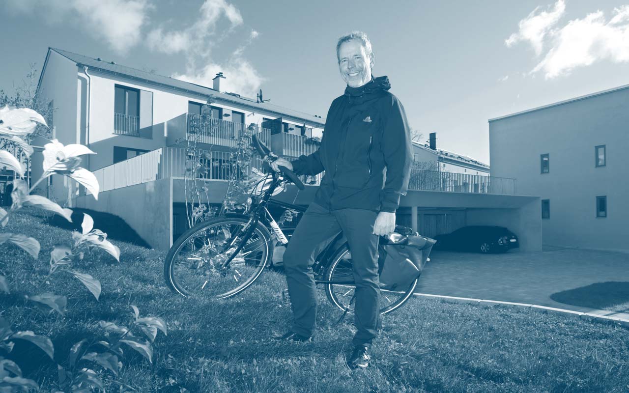 Ralf Dehn mit dem Fahrrad